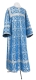 Clergy sticharion - Zlatoust rayon brocade S3 (blue-silver), Economy design