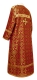 Clergy sticharion - Old-Greek rayon brocade S3 (claret-gold) back, Standard design