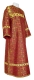 Clergy sticharion - Catherine rayon brocade S3 (claret-gold), Standard design