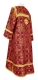 Clergy sticharion - Iveron rayon brocade S3 (claret-gold) back, Standard design