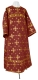 Clergy sticharion - Belozersk rayon brocade S3 (claret-gold), Standard design