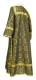 Clergy sticharion - Vologda Posad rayon brocade S3 (black-gold) back, Economy design