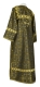 Clergy sticharion - Catherine rayon brocade S3 (black-gold) back, Standard design