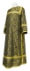 Clergy sticharion - Vologda Posad rayon brocade S3 (black-gold), Economy design