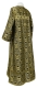 Clergy sticharion - Floral Cross rayon brocade S3 (black-gold) back, Standard design