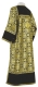 Clergy sticharion - Simbirsk rayon brocade S3 (black-gold) (back) with velvet inserts, Standard design