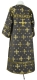 Clergy sticharion - Belozersk rayon brocade S3 (black-gold) back, Standard design