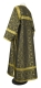 Clergy sticharion - Vasilia rayon brocade S3 (black-gold) back, Economy design