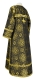 Clergy sticharion - Vilno rayon brocade S3 (black-gold), back, Standard design