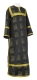 Clergy sticharion - Abakan rayon brocade S3 (black-gold), Economy design