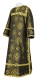 Clergy sticharion - Vilno rayon brocade S3 (black-gold), Standard design