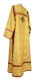 Clergy sticharion - Lace rayon brocade S3 (yellow-gold with claret outline) (back), Standard design
