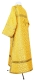 Clergy sticharion - Canon rayon brocade S3 (yellow-gold) back, Economy design