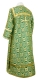 Clergy stikharion - Floral Cross rayon brocade S3 (green-gold) back, Standard design