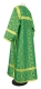 Clergy sticharion - Vasilia rayon brocade S3 (green-gold) back, Standard design