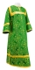 Clergy sticharion - Alania rayon brocade S3 (green-gold), Economy cross design