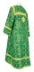 Clergy sticharion - Iveron rayon brocade S3 (green-gold) back, Standard design