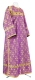 Clergy sticharion - Petrograd rayon brocade S3 (violet-gold), Standard design