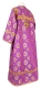 Clergy sticharion - Myra Lycea rayon brocade S3 (violet-gold) (back) with velvet inserts, Standard design