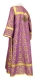 Clergy sticharion - Vologda Posad rayon brocade S3 (violet-gold) back, Economy design