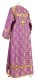 Clergy sticharion - Petrograd rayon brocade S3 (violet-gold) back, Standard design