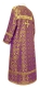 Clergy sticharion - Old-Greek rayon brocade S3 (violet-gold) back, Standard design