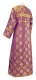 Clergy sticharion - Myra Lycea rayon brocade S3 (violet-gold), back, Standard design