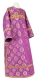 Clergy sticharion - Myra Lycea rayon brocade S3 (violet-gold) with velvet inserts, Standard design