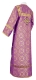 Clergy sticharion - Vasilia rayon brocade S3 (violet-gold) back, Standard design