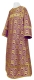 Clergy sticharion - Floral Cross rayon brocade S3 (violet-gold), Standard design