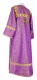 Clergy sticharion - Catherine rayon brocade S3 (violet-gold) back, Standard design