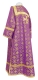 Clergy sticharion - Lavra rayon brocade S3 (violet-gold) back, Premium design