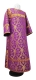 Clergy sticharion - Korona rayon brocade S3 (violet-gold), Standard cross design