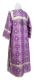 Clergy sticharion - Shouya rayon brocade S3 (violet-silver), back, Economy design