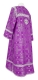 Clergy sticharion - Iveron rayon brocade S3 (violet-silver) back, Standard design