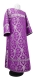 Clergy sticharion - Korona rayon brocade S3 (violet-silver), Standard cross design