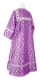 Clergy sticharion - Solovki rayon brocade S3 (violet-silver) back, Standard design