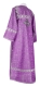 Clergy sticharion - Catherine rayon brocade S3 (violet-silver) back, Standard design