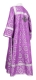 Clergy sticharion - Vologda Posad rayon brocade S3 (violet-silver) back, Economy design