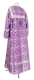 Clergy sticharion - Zlatoust rayon brocade S3 (violet-silver) (back), Economy design