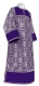 Clergy sticharion - Simbirsk rayon brocade S3 (violet-silver) with velvet inserts, Standard design