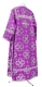 Clergy sticharion - Kostroma rayon brocade S3 (violet-silver) back, Standard design