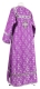 Clergy sticharion - Petrograd rayon brocade S3 (violet-silver) back, Standard design