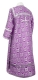 Clergy stikharion - Floral Cross rayon brocade S3 (violet-silver) back, Standard design