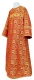 Clergy sticharion - Floral Cross rayon brocade S3 (red-gold), Standard design