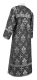 Clergy sticharion - Vine Switch rayon brocade S3 (black-silver) back, Standard design