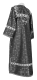 Clergy sticharion - Catherine rayon brocade S3 (black-silver) back, Standard design