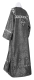 Clergy sticharion - Shouya rayon brocade S3 (black-silver) (back), Standard design