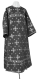 Clergy sticharion - Belozersk rayon brocade S3 (black-silver), Standard design