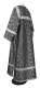 Clergy sticharion - Vasilia rayon brocade S3 (black-silver) back, Standard design